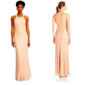 Elegant Peach Evening Gown